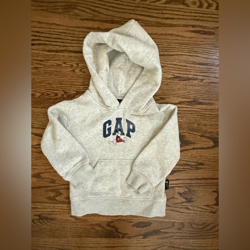 GAP Kids Light Gray Hoodie with Cartoon Character